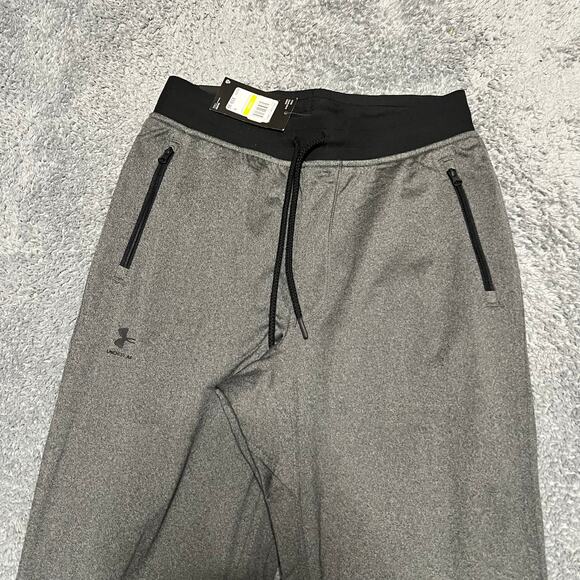 Under Armour Pants Mens Medium Sportstyle Tricot Joggers Sweat Pants Zip Pocket - Picture 2 of 10